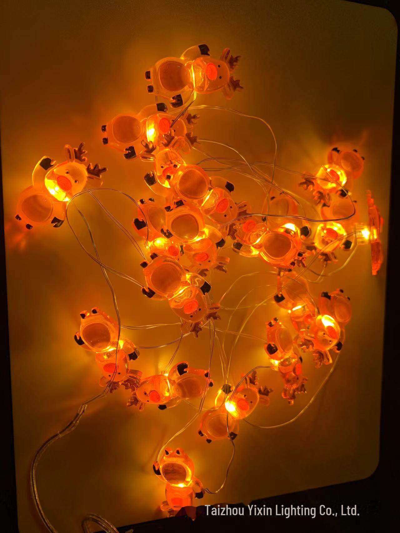 

Светодиодное рождественское украшение: Гирлянды из медной проволоки в виде снеговика и оленя в черной шапке для сада, балкона, фонарей. Warm White 2m 20 LEDs Battery