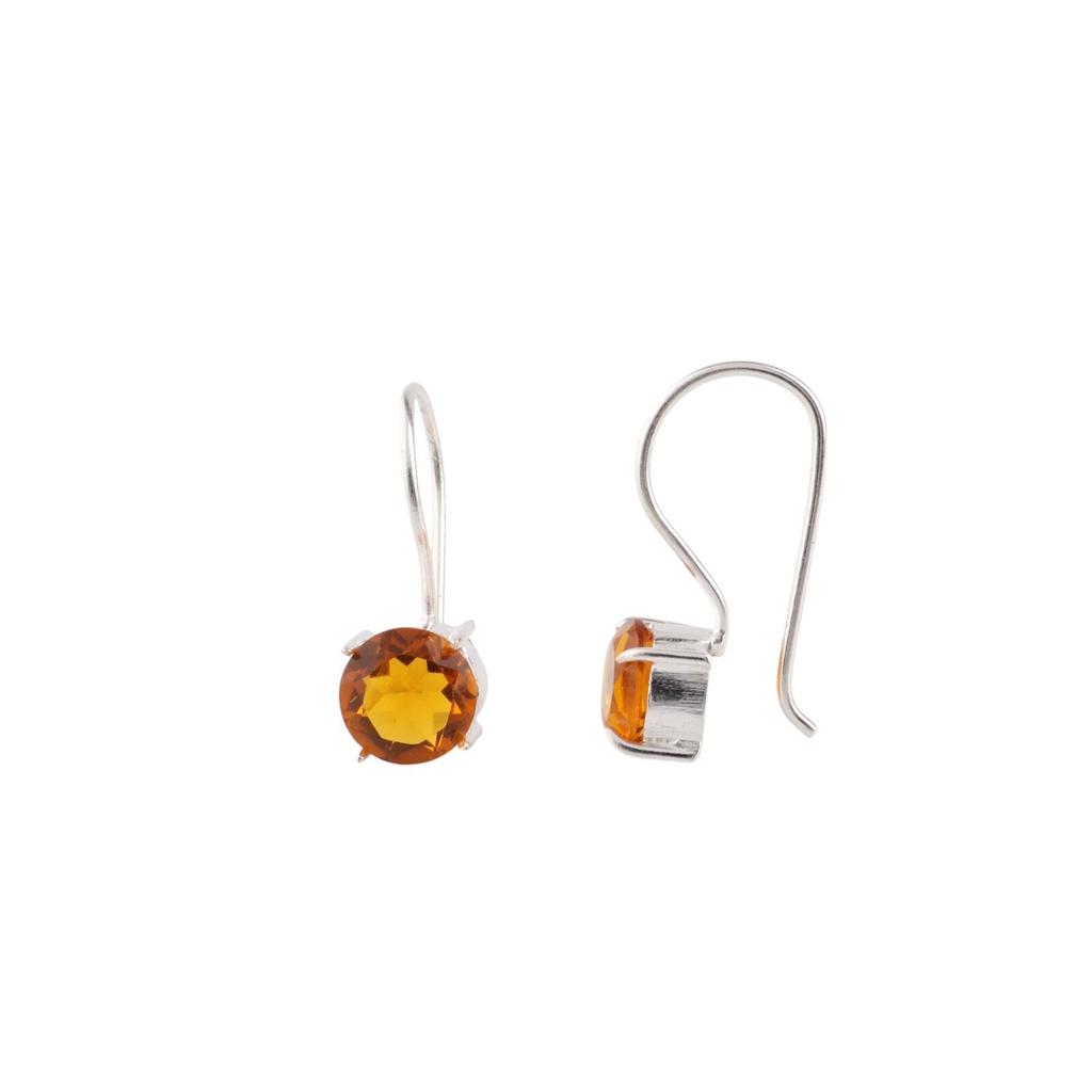 Citrine Gemstone 925 Sterling Silver Jewelry Handmade Drop/Dangle Earrings 0.92" EE-174-2