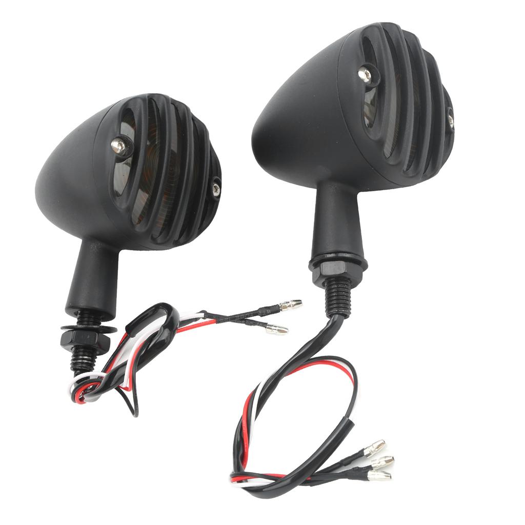 2pcs LED Turn Signal Lamp Indicator Bright Yellow Light Color Waterproof Fit for   Retro Motorbike