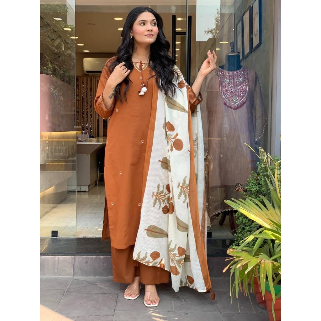 Pakistani Designer Ethnic Salwar Kameez Indian Bollywood Kurti Pant Dupatta Set