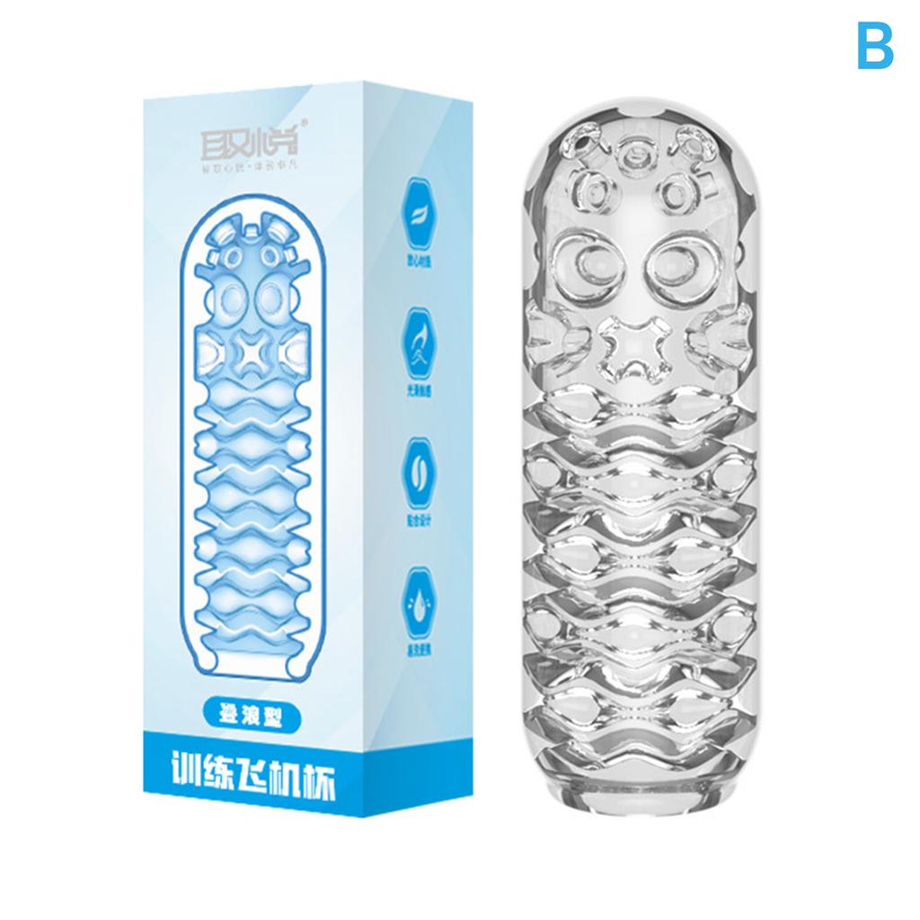 Masturbation Cup For Men Simulated Soft Vagina Transparent Adult Endurance Exercise Adult Vacuum Aircraft Cup Male Sex Toy
