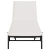 Black Sun Lounger with Cushion Poly Rattan