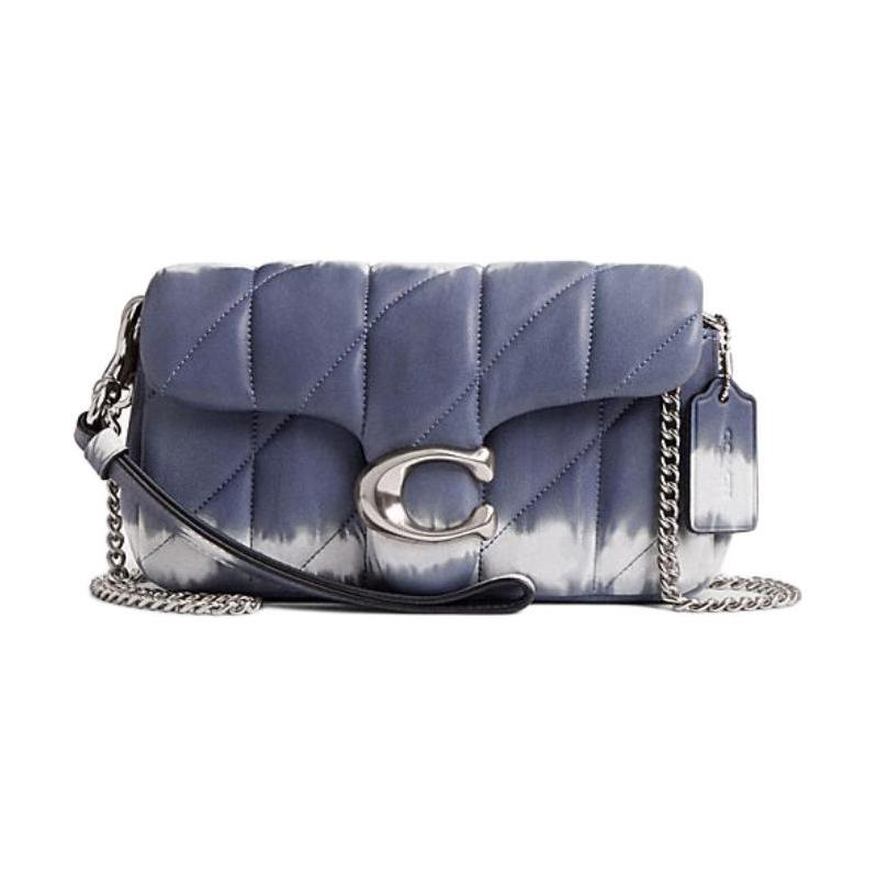 

COACH Tabby 19 Quilted Tie Dye Print Nappa Leather Shoulder Crossbody Bag Small Women s Midnight Navy Multicolor синій