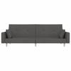 vidaXL Schlafsofa 2-Sitzer mit 2 Kissen Dunkelgrau Stoff