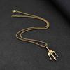 Vnox Men's Rock Punk Trident Pendant Necklace, Stainless Steel 60cm Length Box Chain, Hip Hop Metal Jewelry Accessory
