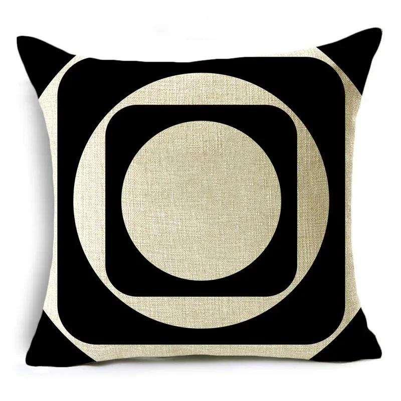 Poszewka na poduszkę Czarno-biała Prosty design Geometryczne szycie Pokrowiec na poduszkę do sofy, biura, na drzemkę 40*40cm/45*45cm/50*50cm