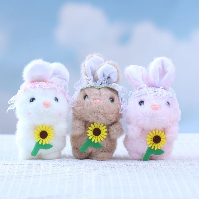 Rabbit Cute Cartoon Plush Keychain Soft Short Plush Gifts Bag Decor Kid Doll