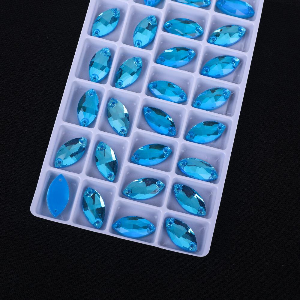 Neon Fluorescent Horse Eye Hand Sewn Drill, Glass Rhinestone Flat Buckle Diy Accessories Clothing Wedding Materials Accessories