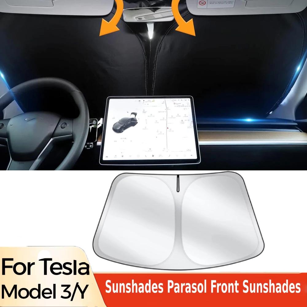 For Tesla Model 3 Model Y Car Windshield Sunshade Cover Front Window Sun Shade Visor Auto Interior Accessories UV Protection