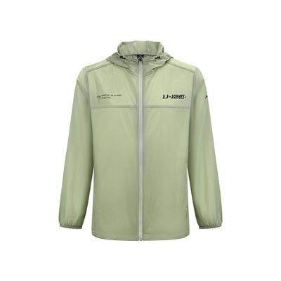 Li Ning Серія настільного тенісу Спортивна мода З капюшоном Універсальний Зручний Дихаючий Вітровка Унісекс Верхній одяг Трав'яно-зелений AFDVD17-4
