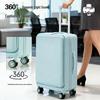 Large Capacity Front Opening Multifunctional Carry-On Trolley: Scratch & Wear-Resistant Travel Suitcase