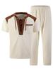 Men's Summer Hooded Drawstring Casual Sport Two-Piece Set