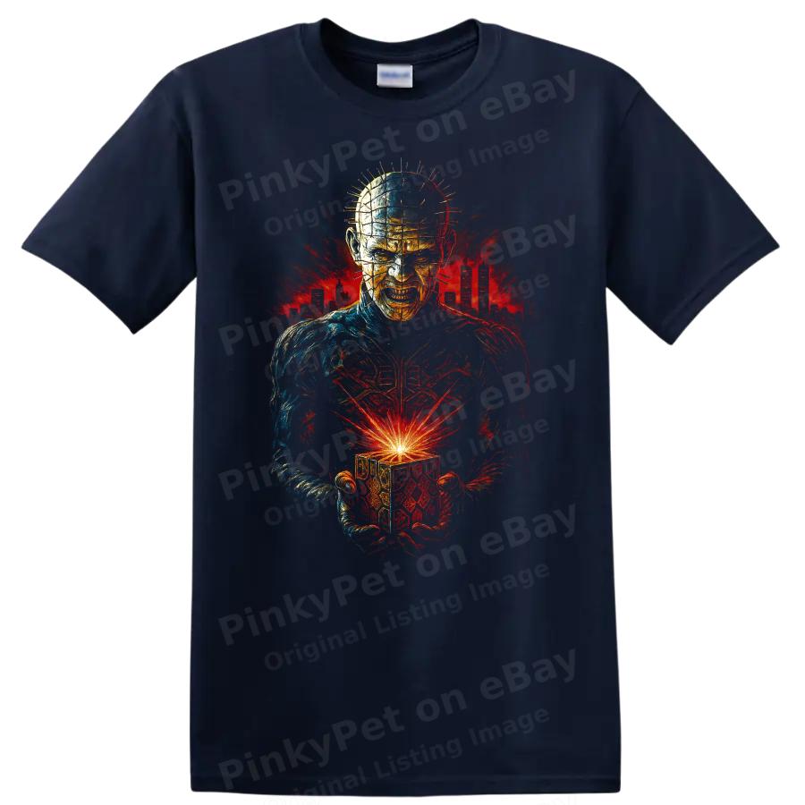 Hellraiser Inspired Horror Pinhead Puzzle Box T Shirt Dark Gothic Tee