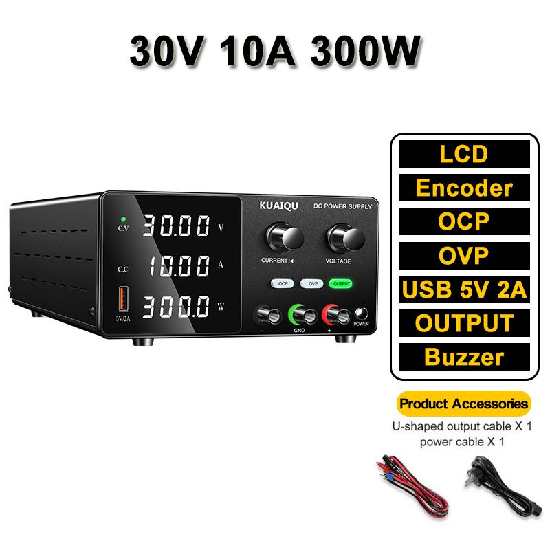 OCP OVP Bench DC Power Supply 30V 10A 160V Adjustable Power Source USB 5V 2A OUTPUT Programmable Voltage Stabilizer Buzzer Alarm