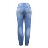Fashion Alphabet Print Stretch Leg Pencil Jeans Women Trend Broken Holes Denim Pants Female Slim Mid Waist Button Chic Trousers