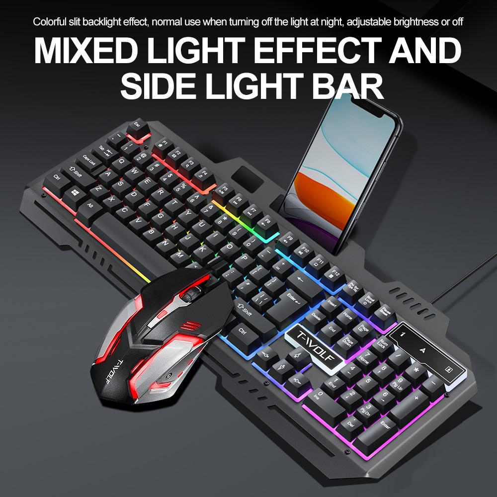 Keyboard and Mouse Set Gaming Computer USB Wired RGB Backlit Keyboard Laptop Accessories Ergonomic Laser Mouse Wheel 2025 New
