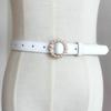 Elegant Rhinestone Round Buckle Women's Waist Belt Perfect For Fashionable Student Style
