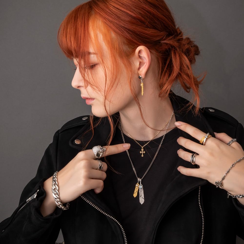 Artemis Classic Phoenix Double Feather Pendant with 50cm Multi-Design Chain (ACP0375) - Men's Silver Accessory, Brand Name Jewelry, 925 Sterling