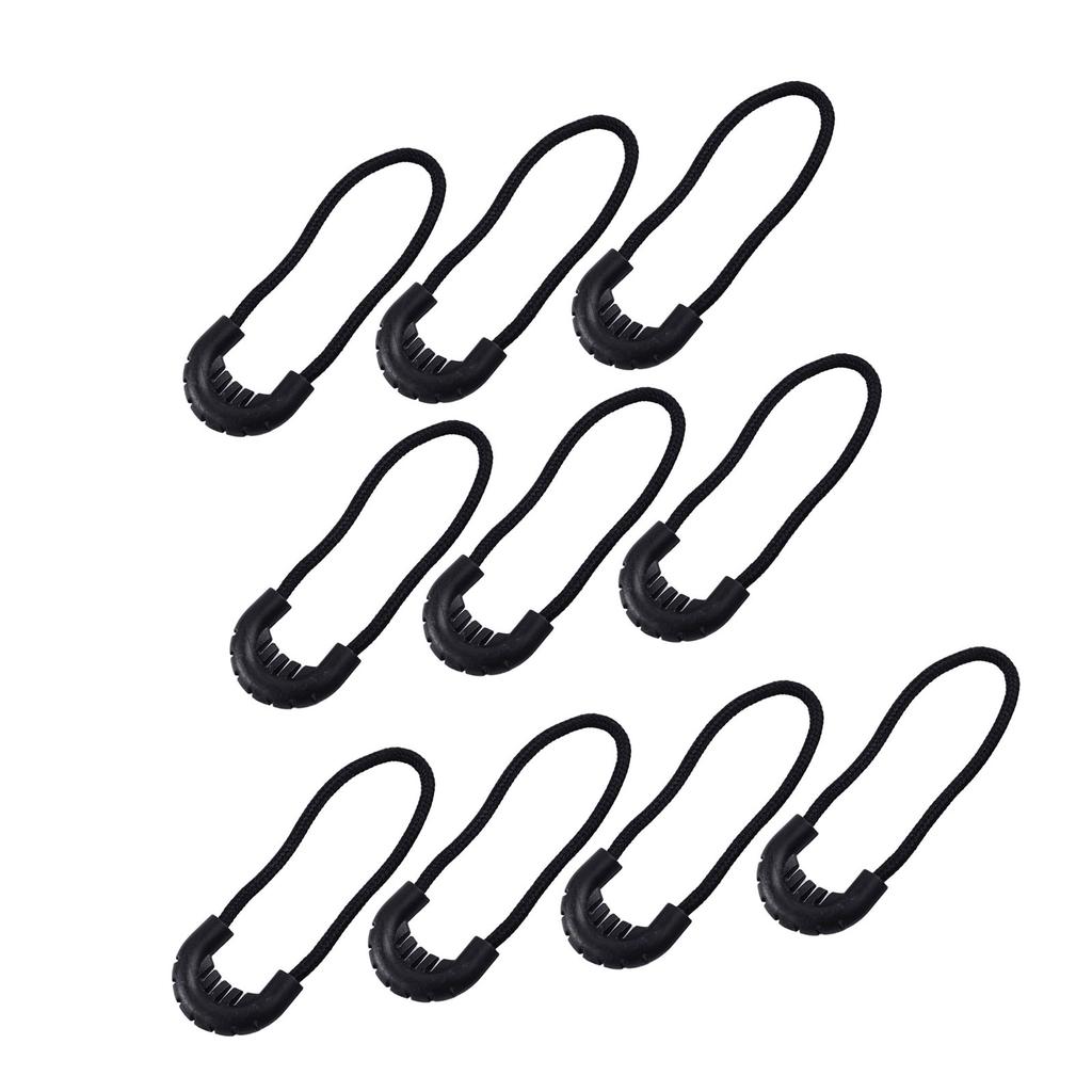 10pcs Zipper Pulls Cord Detachable Zip Clip Buckles Backpack Zipper Cord for Jackets Clothing Bags