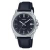 50 Meters Waterproof and Versatile Quartz Leather Strap Same Style for Men and Women Black Dial MTP-E720L-1AV