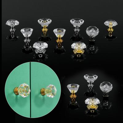 1PC Glass Knobs Single Hole Door Handle Drawer Pulls Cabinet Knobs Wardrobe Handle Acrylic Kitchen