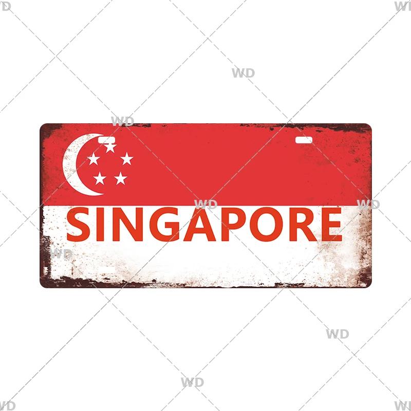 National Flag License Plate 6x12Inch Home Signs Metal Vintage Tin Sign Garage Bar Wall Signs Decor Patriots Best Gift Dustproof