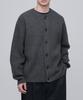 Relaxed Ribbed Round Neck Cardigan [Medium Gray]