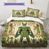 Egyptian Mural Pattern Bedding Quilt Set Quilt Cover Pillowcase Home Decoration Birthday Gift (1 * Duvet Cover + 2 * Pillowcase, Without Core)