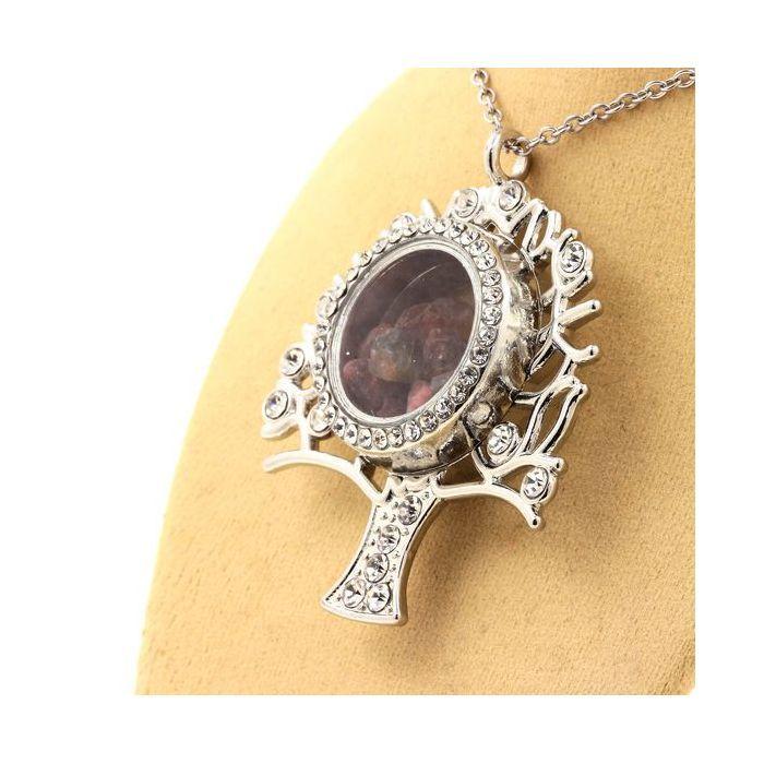 Stones and Minerals. Raw Multicolor Tourmaline Necklace. Tree Model.