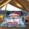 1pc Merry Christmas Santa Claus Outdoor Flannel Blanket Soft All Season Polyester Throw , Perfect for Picnics & Travel , Picnic Accessory