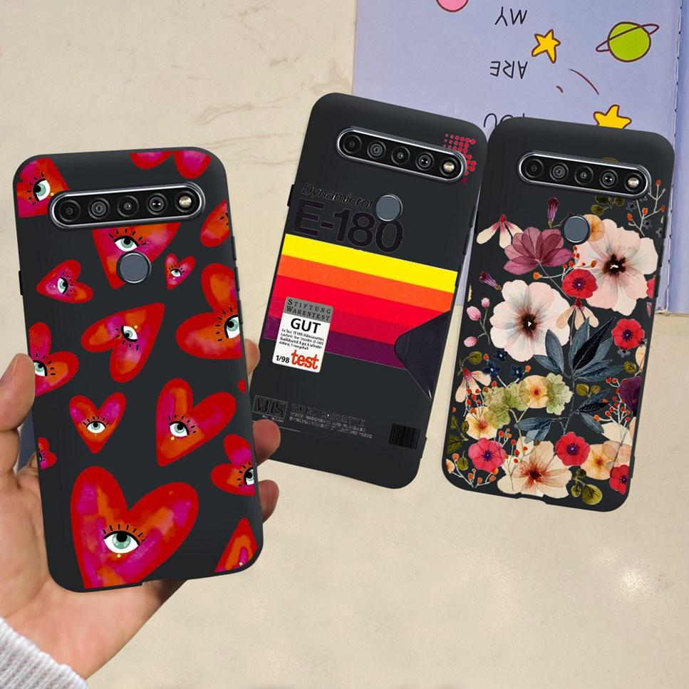 For LG K41S K 41S Case 2020 Black Silicone Cute Fashion Flower Shockproof Bumper For LGK41S LM-K410 Phone Back Cover 6.55" Funda