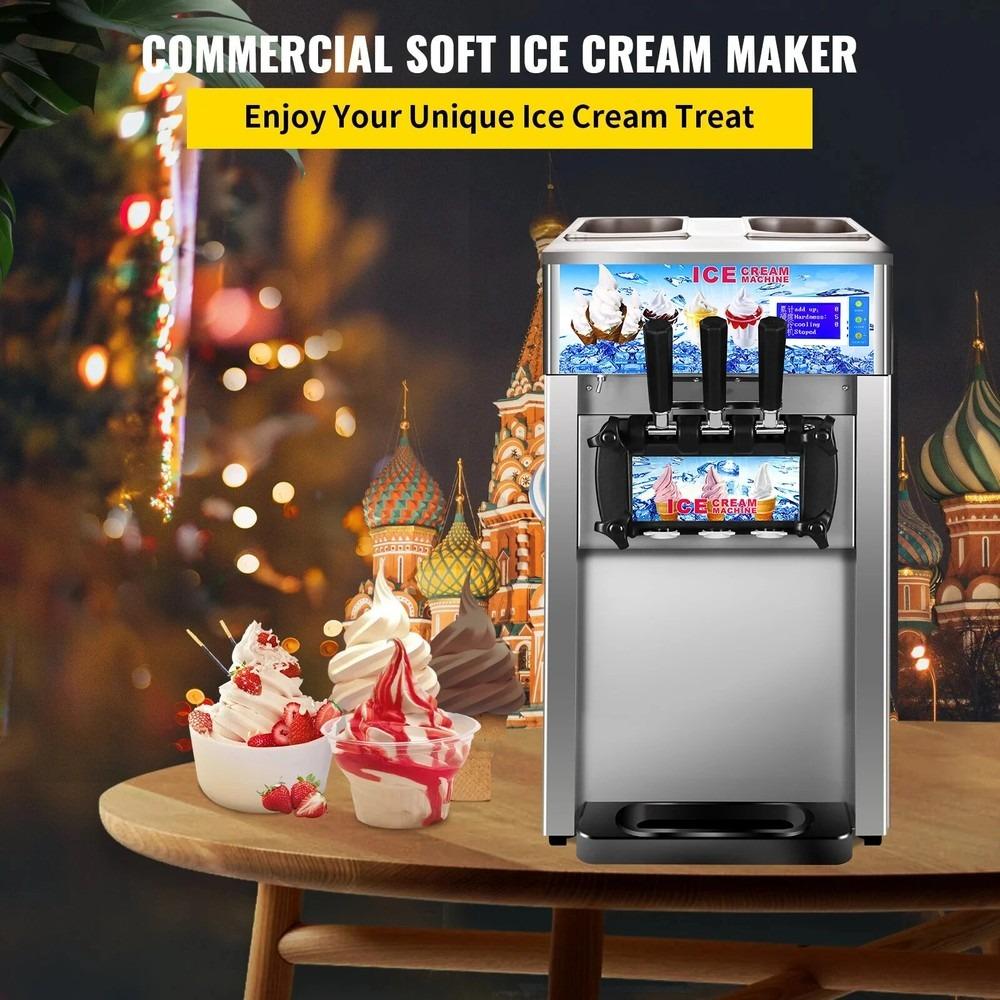 Commercial Ice Cream Machine 18L/H 1200W Countertop Soft Serve Maker