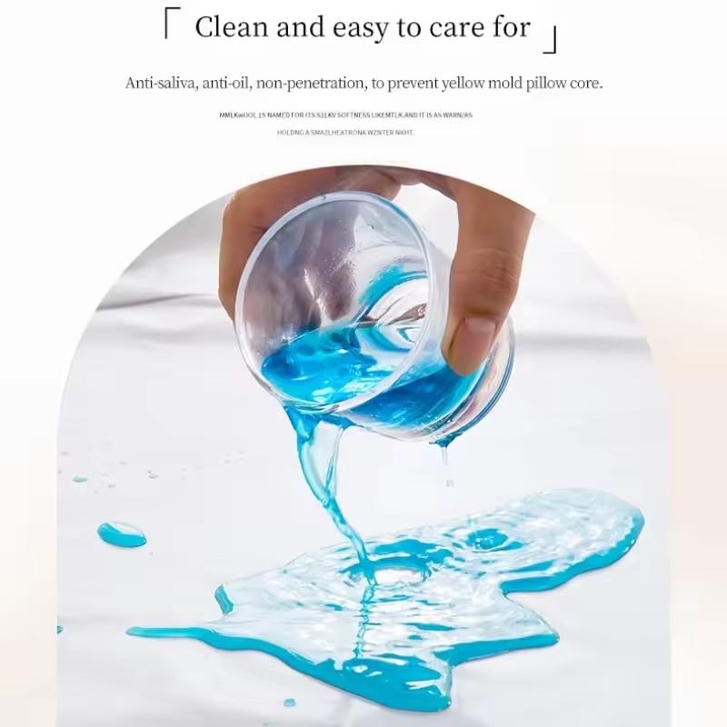 2 Pieces Waterproof Pillowcase Anti Stain Appliance Washable Type Pillow Cover Bedroom Decoration Suitable Designed for Featuring Children And Pets