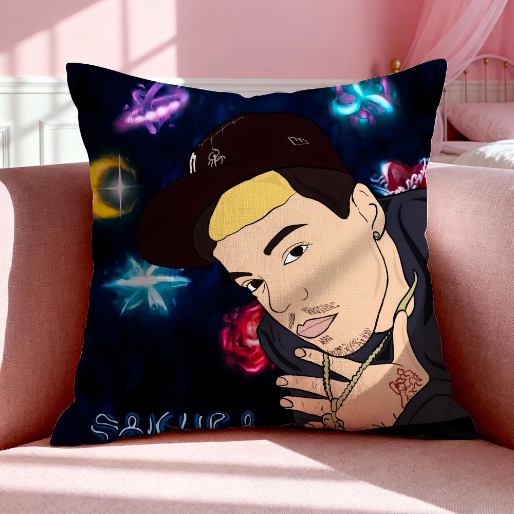 Character SSaiko Sakura Cushion Cover Breathable Linen Pillowcase Summer Odorless EcoFriendly Invisible Zipper Washable