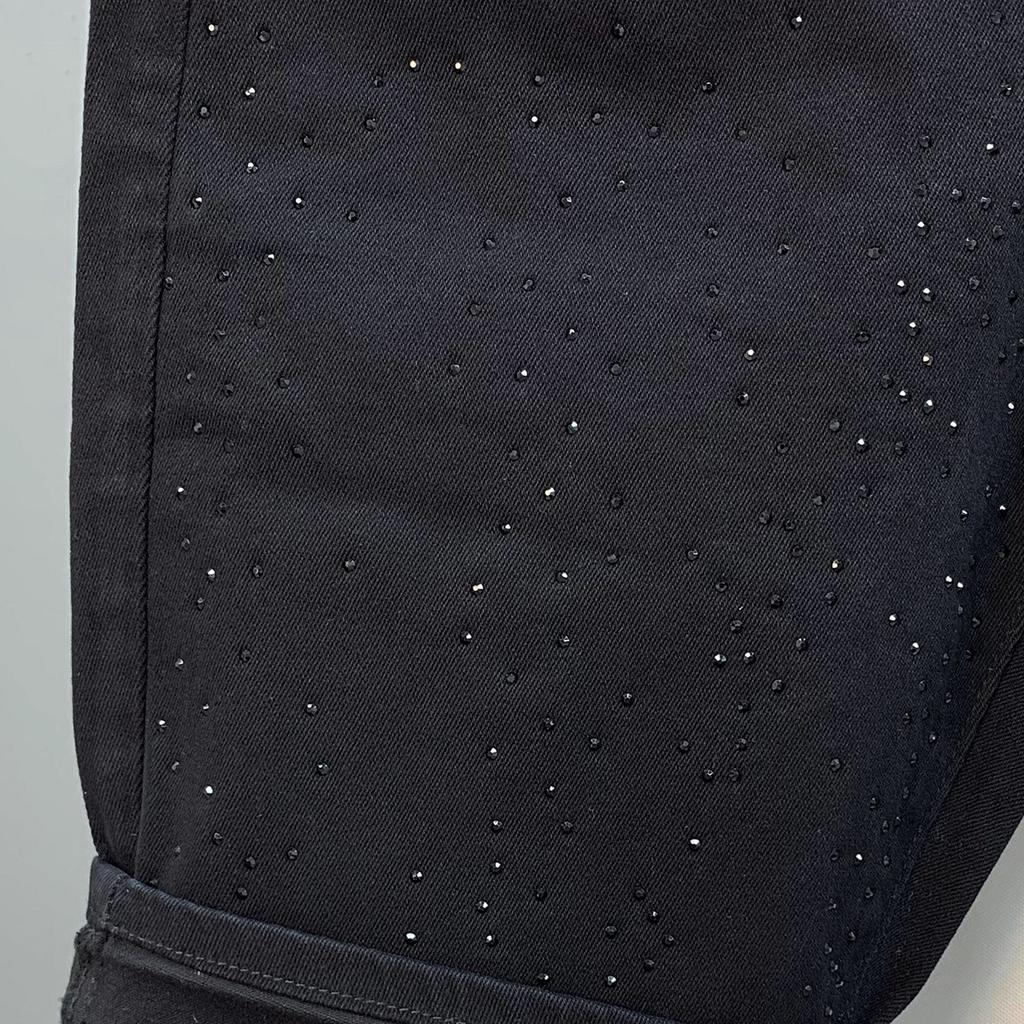 European Station Fashion Full of Hot Diamond Denim Shorts Men's Summer New Youth Trend Brand High Street Casual Five-point Pants