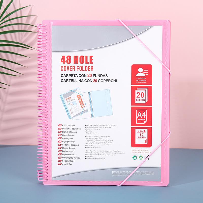 24 Pocket Folder Wallet Bag Documents Organizer File Pouch Bill Folder Document Folders Organizer School Office Binder розовый