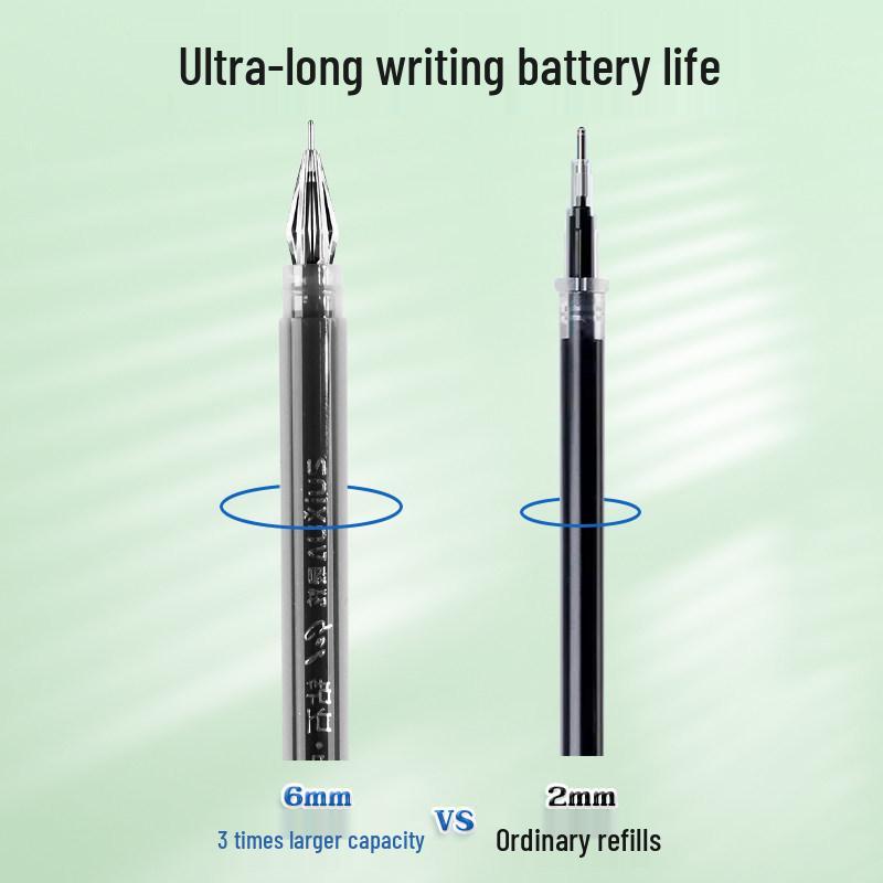 High-Capacity Quick-Dry Red Signature Pen, 0.38mm Needle for Students