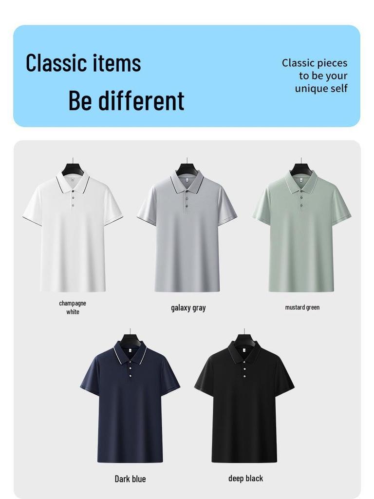 Hochwertiges Herren-Polohemd, Ammoniak-Finish, doppelseitiges Piqué, Umlegekragen, Kurzarm, Business Casual Teamuniform