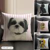Simple Striped Marine Dog Cushion Cover Natural Linen Organic Fabric DoubleSided Printing Sofa Home Decor Gift Pillow Case