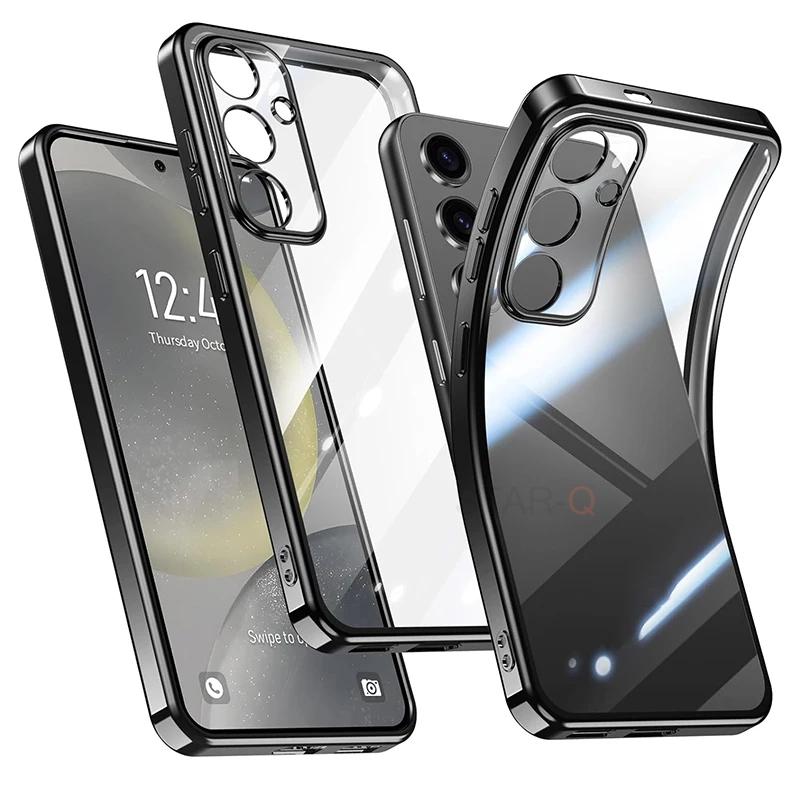 S 24 23 22 21 Plating Transparent Case For Samsung Galaxy S24 S23 S22 S21 Ultra Plus Fe G Clear Silicone Back Cover