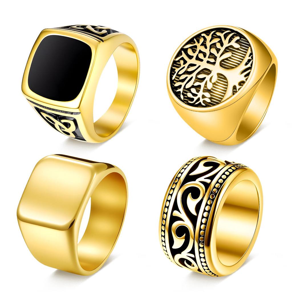 Stainless Steel Celtic Triquetra Cast Ring for Men: European & American Style Finger Jewelry