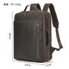 Retro Backpack Double Zipper Main Bag Leather Backpack Large Capacity Mad Horse Leather Outdoor Travel Bag Leisure Computer Bag