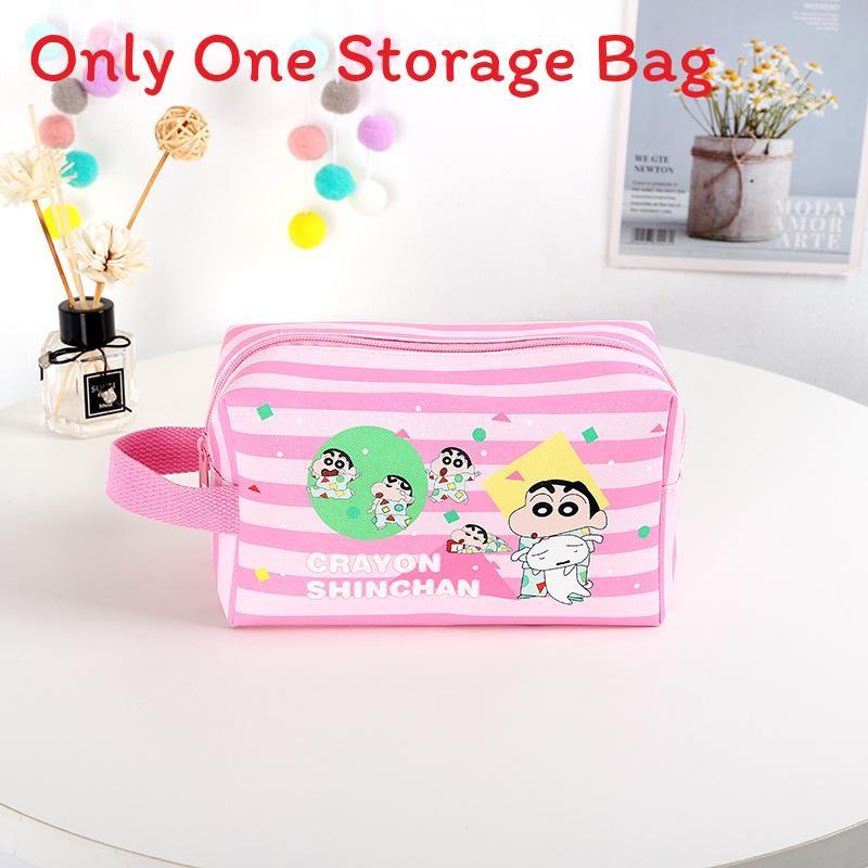 Cute Cartoon Shin Chan Series Pu Stylish Makeup Bag For Students Travelers And