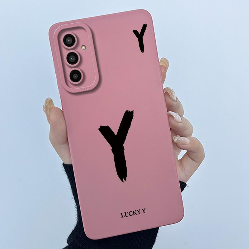 For Samsung Galaxy M13 4G M23 F23 Buddy 2 5G Cover Case Initial Letter Silicone Soft Phone Bumper for Samsung SM-M135F Casing