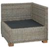Corner Sofa with Cushions GENDT Natural Kubu Rattan Gray