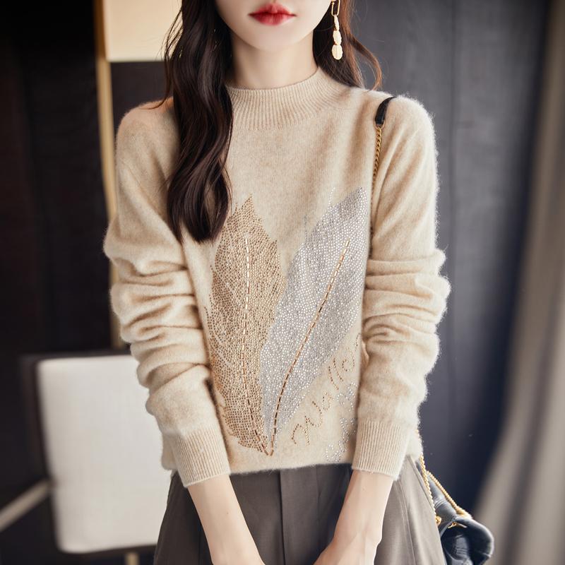 Women Sweater 100% Wool MODERN NEW SAGA Knit Pullover O-neck Thick Winter Jumpers Female Knit Tops