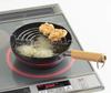 Yoshikawa Tempura Pan, 20cm, New Gourmet Power, Wooden Handle, Frying/Frying Pot, Black, SJ3169