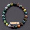 Regali Festivi Bracciale con Perle di Apatite Blu Pietra Naturale Gioielli alla Moda Rilassanti Per Uomo e Donna Accessorio Semplice Versatile per l'Uso Quotidiano