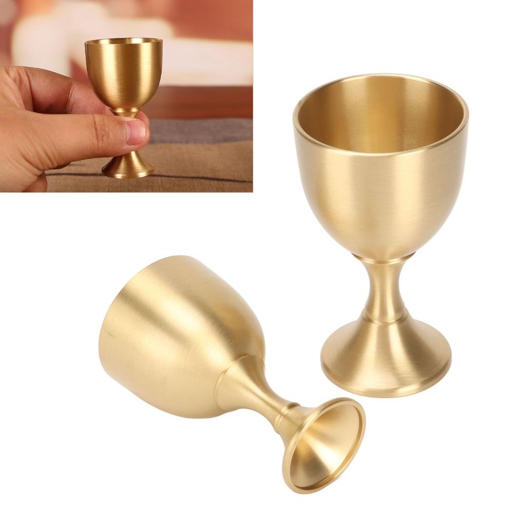 2pcs Vintage Mini Wine Glasses Brass Chalice Goblet Party Wedding Graduation Anniversary Christmas