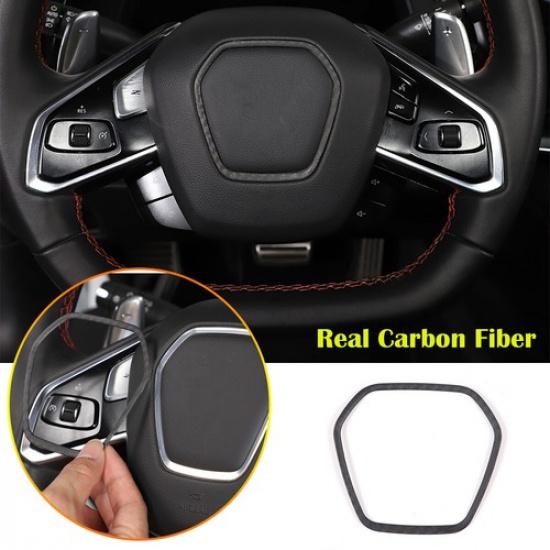 

Matte Carbon Fiber Steering Wheel Center Decor Ring Trim For Corvette C8 20-23